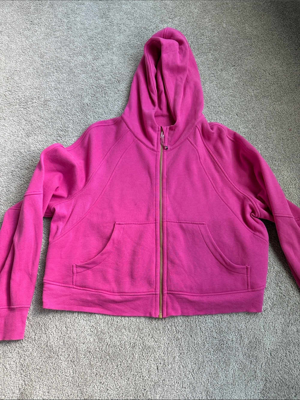 lululemon athletica Pink Full-Zip Scuba oversized Hooded Jacket